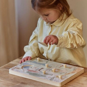 Little Dutch Holz Sound Puzzle - Safari Friends grün