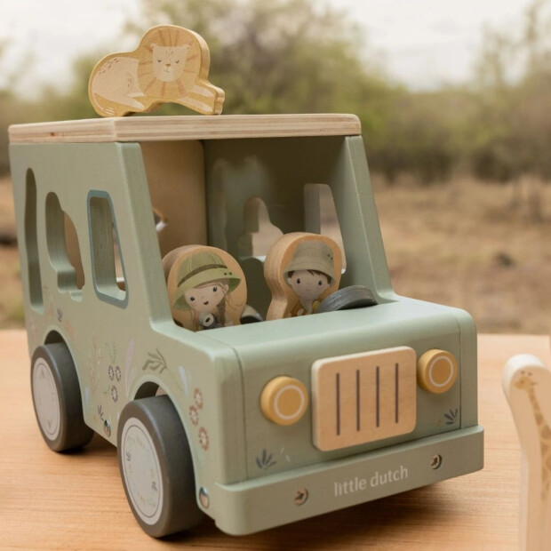 Little Dutch Holz Form Sortierer Safariauto - Safari Friends grün