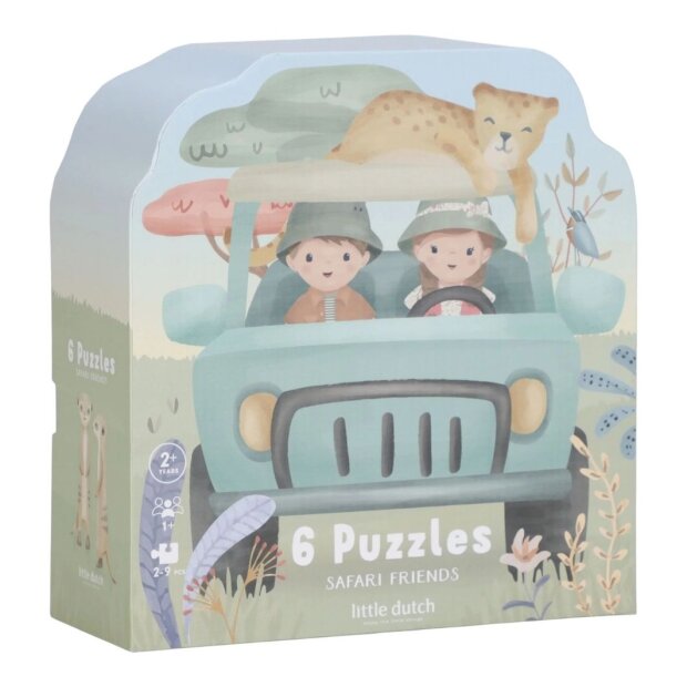 Little Dutch Puzzle 6er Set - Safari Friends grün