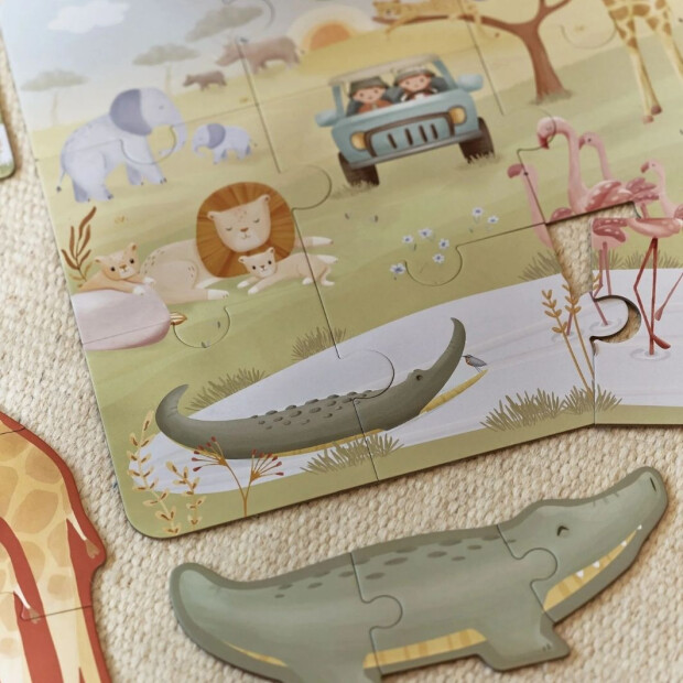 Little Dutch Puzzle 6er Set - Safari Friends grün