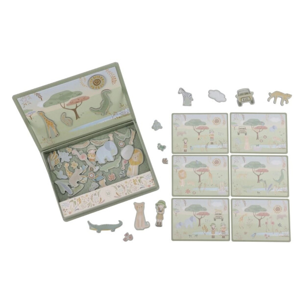 Little Dutch Magnetisches Spielbrett - Safari Friends grün