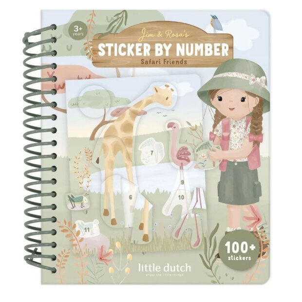 Little Dutch Stickerbuch nach Zahlen Rosa - Safari Friends