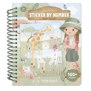 Little Dutch Stickerbuch nach Zahlen Rosa - Safari Friends
