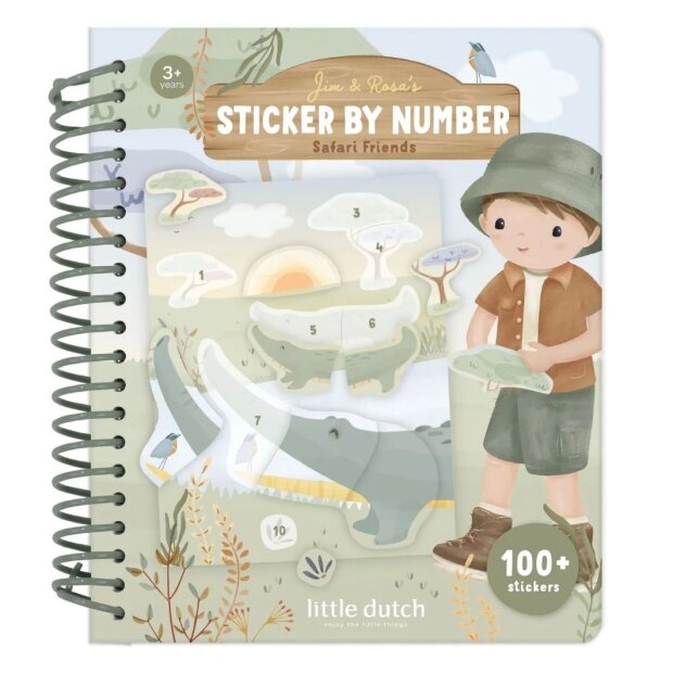 Little Dutch Stickerbuch nach Zahlen Jim - Safari Friends