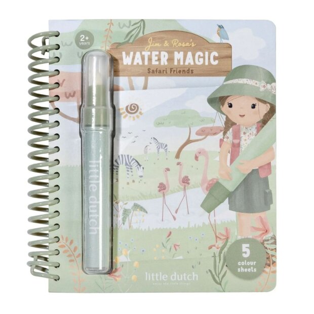 Little Dutch Aquarell Wasser Malbuch Rosa - Safari Friends