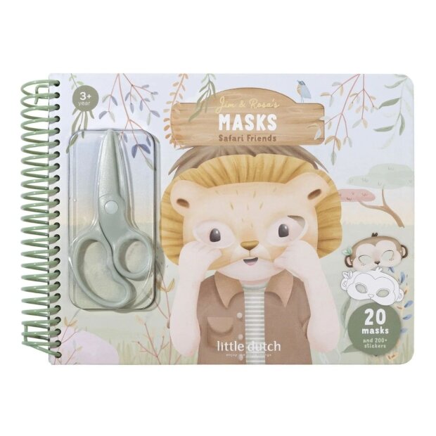 Little Dutch Bastelbuch Masken herstellen Jim - Safari Friends