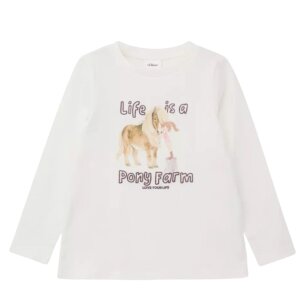 S.Oliver T-Shirt im A-Shape Pferd - off-white placed print