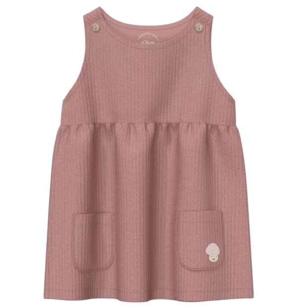 S.Oliver Baby Kurzes Kleid mit Innenbody mit Raffung und aufgesetzter Tasche - pale rose