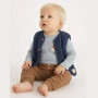 S.Oliver Baby Weste aus Teddy-Plüsch mit V-Ausschnitt - dark blue
