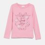 S.Oliver Smiley® Shirt langarm mit Glitzerprint - dark rose