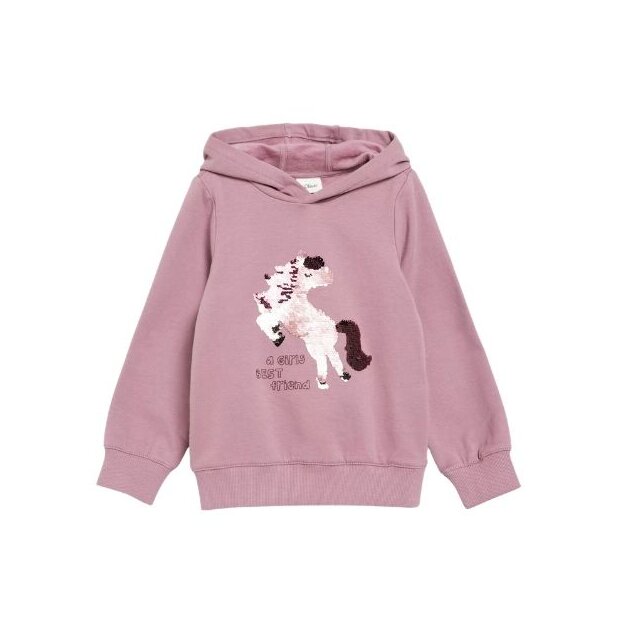 S.Oliver Kuscheliger Hoodie mit Wendepailletten - rosa