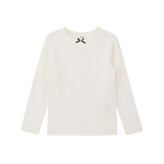 S.Oliver Langarmshirt mit Applikation im Slim Fit - off-white