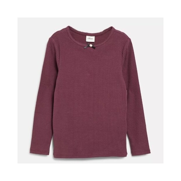 S.Oliver Langarmshirt mit Applikation im Slim Fit - burgundy
