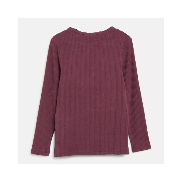 S.Oliver Langarmshirt mit Applikation im Slim Fit - burgundy