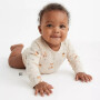 S.Oliver Baby T-Shirt Body mit All-over-Print mit Rippstruktur - Fuchs helles beige