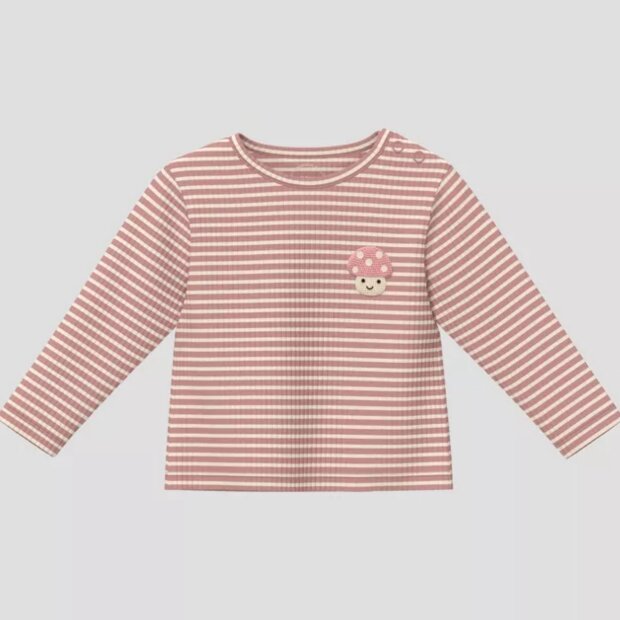 S.Oliver Baby Weiches Unisex Rippshirt mit Stickerei - pfirsich