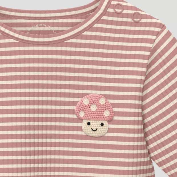 S.Oliver Baby Weiches Unisex Rippshirt mit Stickerei - pfirsich
