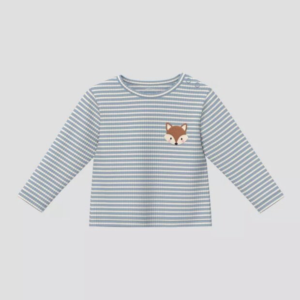 S.Oliver Baby Weiches Unisex Rippshirt mit Stickerei - hellblau
