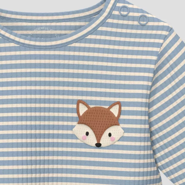 S.Oliver Baby Weiches Unisex Rippshirt mit Stickerei - hellblau