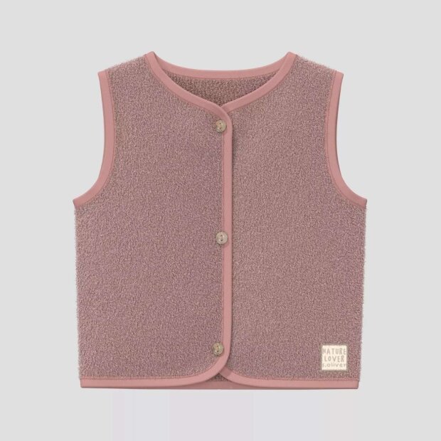 S.Oliver Baby Weste aus Teddy-Plüsch mit V-Ausschnitt - Pale Rose