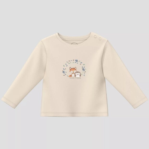 S.Oliver Baby Unisex T-Shirt mit Print Fuchs & Igel - helles beige