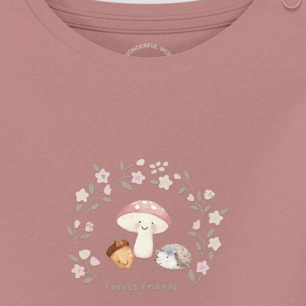 S.Oliver Baby Unisex T-Shirt mit Print Fuchs & Igel - pale rose