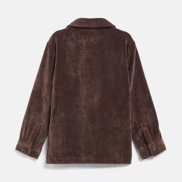 S.Oliver Overshirt aus Cord mit Brusttasche - Dunkelbraun