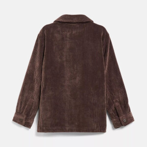 S.Oliver Overshirt aus Cord mit Brusttasche - Dunkelbraun