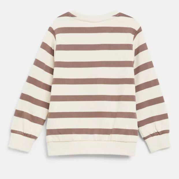 S.Oliver Gestreiftes Sweatshirt mit Rippbündchen und kleinem Patch - creme