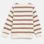 S.Oliver Gestreiftes Sweatshirt mit Rippbündchen und kleinem Patch - creme
