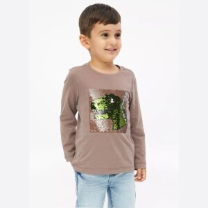 S.Oliver Langarmshirt mit Wendepailletten -  Braun