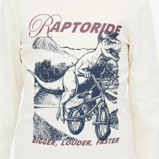 S.Oliver Langarmshirt mit Print - Creme Dino