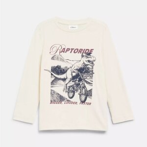 S.Oliver Langarmshirt mit Print - Creme Dino