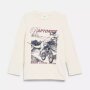S.Oliver Langarmshirt mit Print - Creme Dino