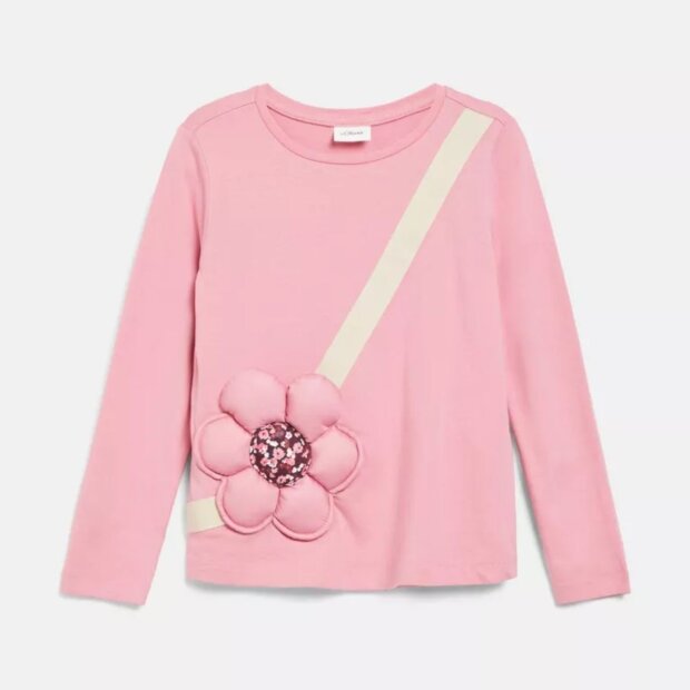 S.Oliver Longsleeve mit applizierter Tasche - rosa