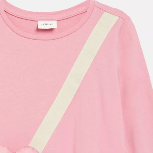 S.Oliver Longsleeve mit applizierter Tasche - rosa