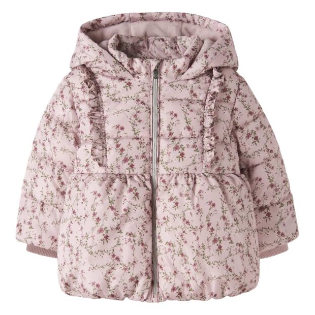 name it - Baby Steppjacke Winterjacke Blumenmuster - Violet Ice