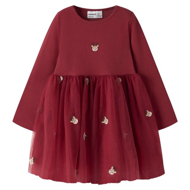 name it Tüllkleid Weihnachten Rentier - Red Dahlia REINDEER