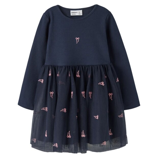 name it Tüllkleid Weihnachten Schleife - Navy Blazer BOW