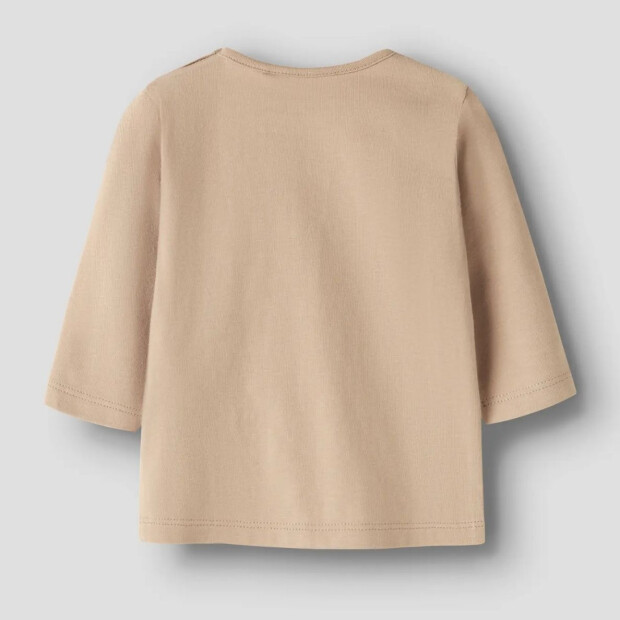 name it langarm Shirt Bärchen - Sesame beige
