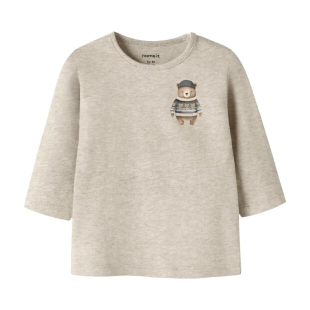 name it langarm Shirt Bärchen - Peyote Melange