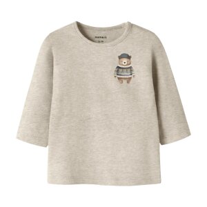 name it langarm Shirt Bärchen - Peyote Melange