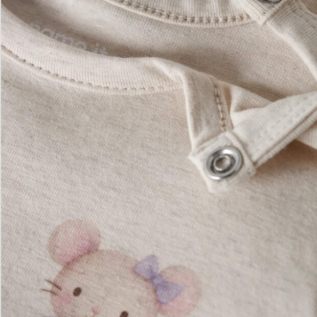 name it Baby Shirt Mäuschen - Peyote Melange