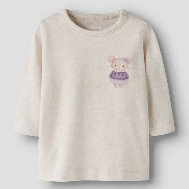 name it Baby Shirt Mäuschen - Peyote Melange