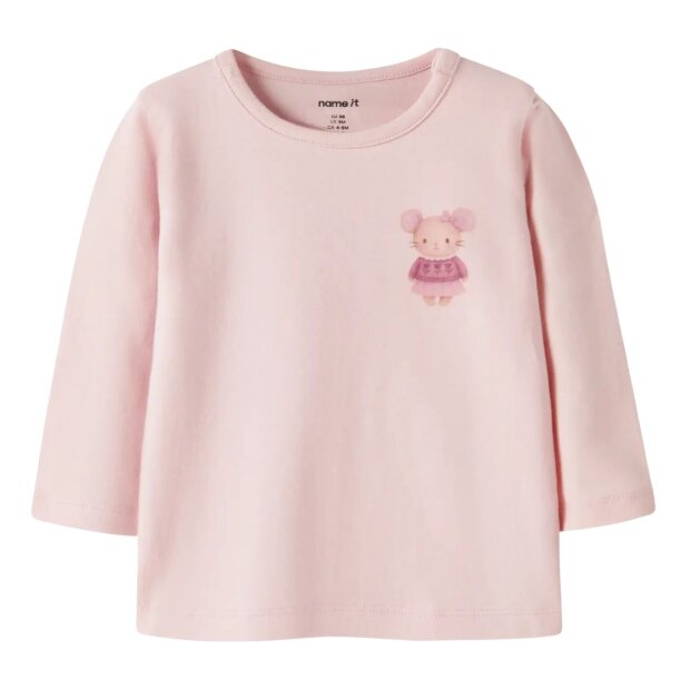 name it Baby Shirt Mäuschen - Lotus Rosa