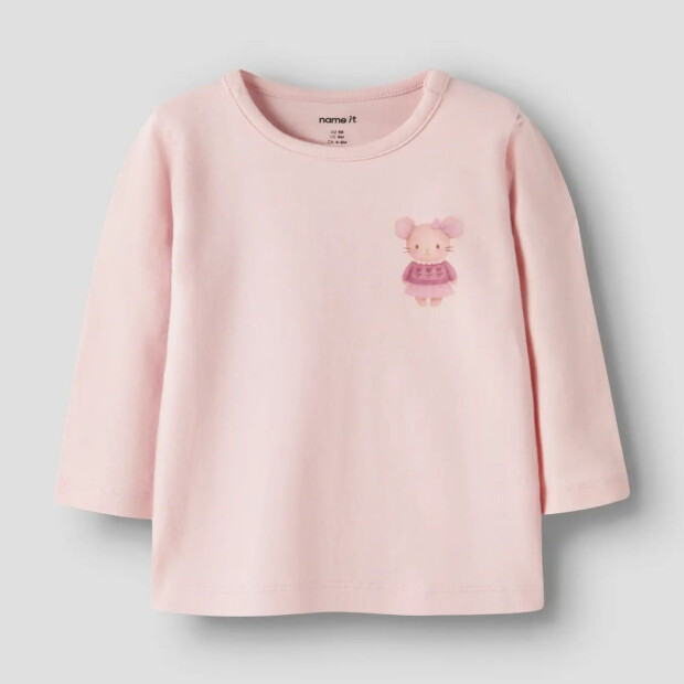 name it Baby Shirt Mäuschen - Lotus Rosa