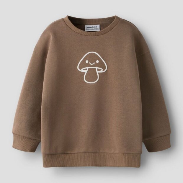 name it angerauter oversize fit Sweatshirt NOOS - Brown Lentil