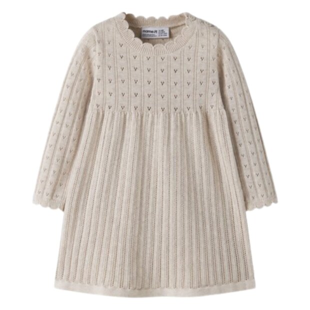 name it Strickkleid - Peyote Melange beige