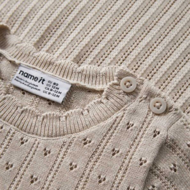 name it Strickkleid - Peyote Melange beige