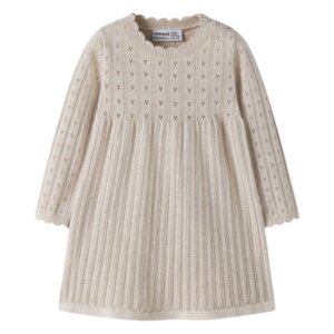 name it Strickkleid - Peyote Melange beige